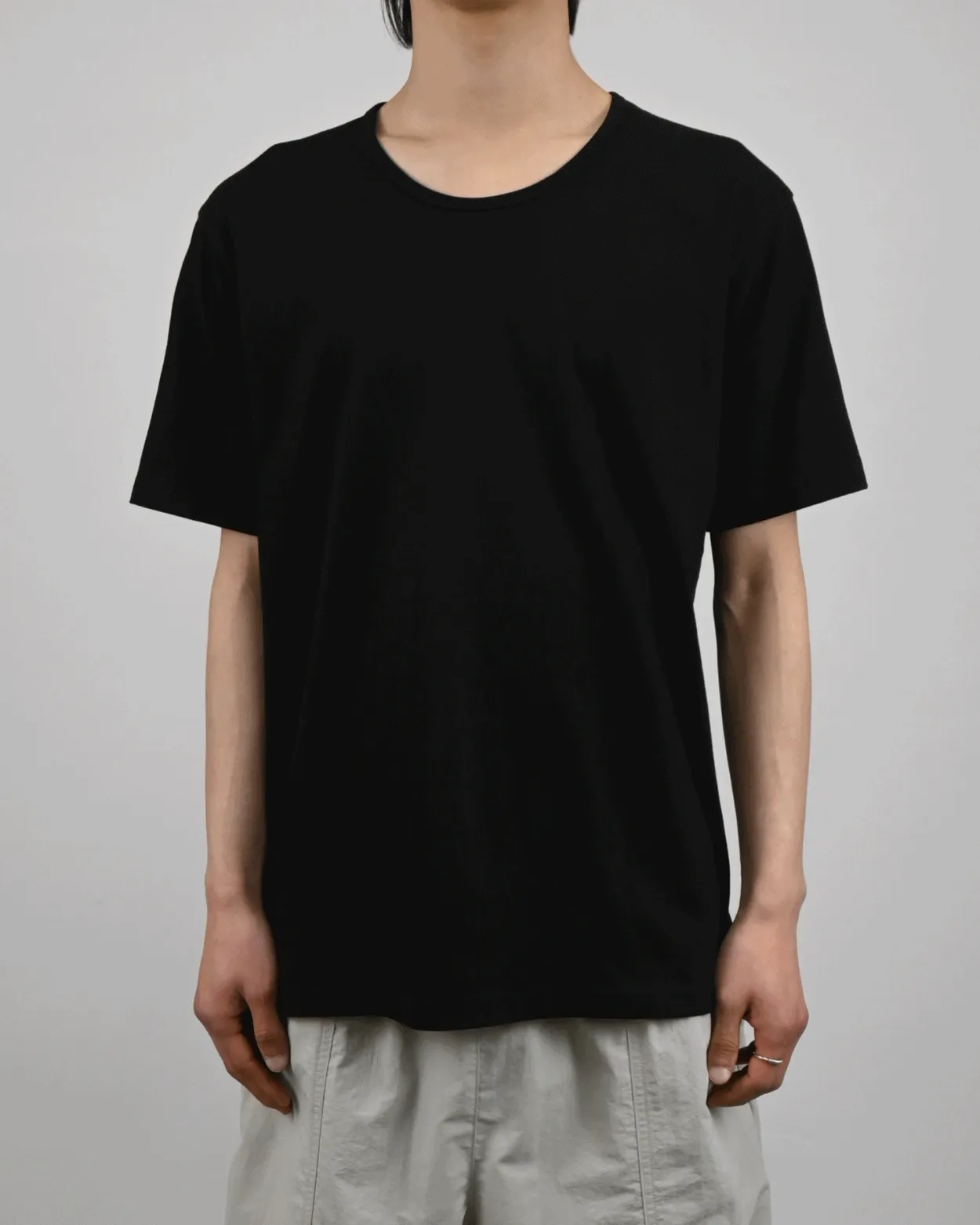 u-neck slit half t-shirt
