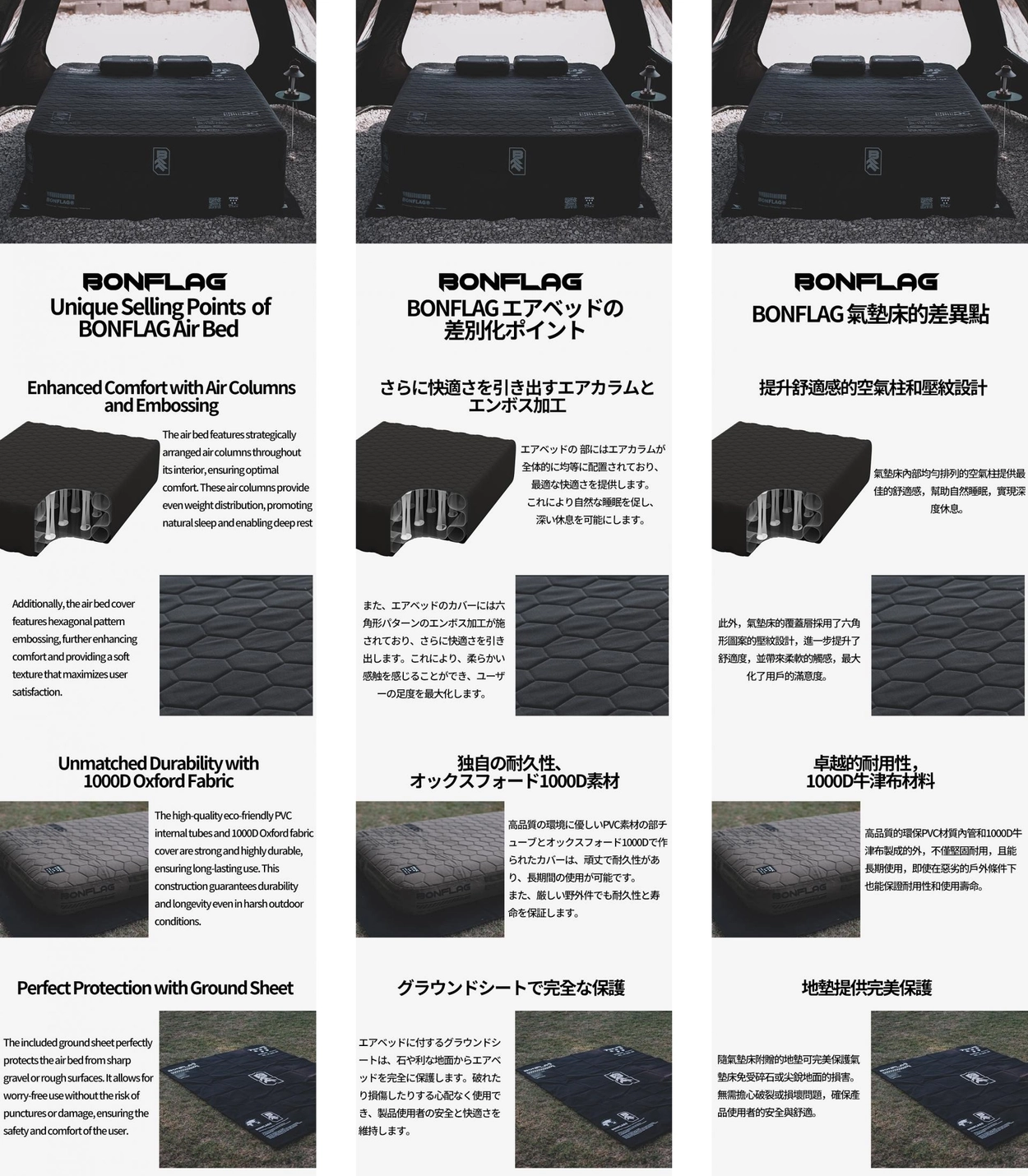 BONFLAG オリーブ　1個のみ　エアーベッド　エアーマット　ボンフラッグ タクティカル エアベッド 1人用 : 上質なキャンプギアとエアソファのご