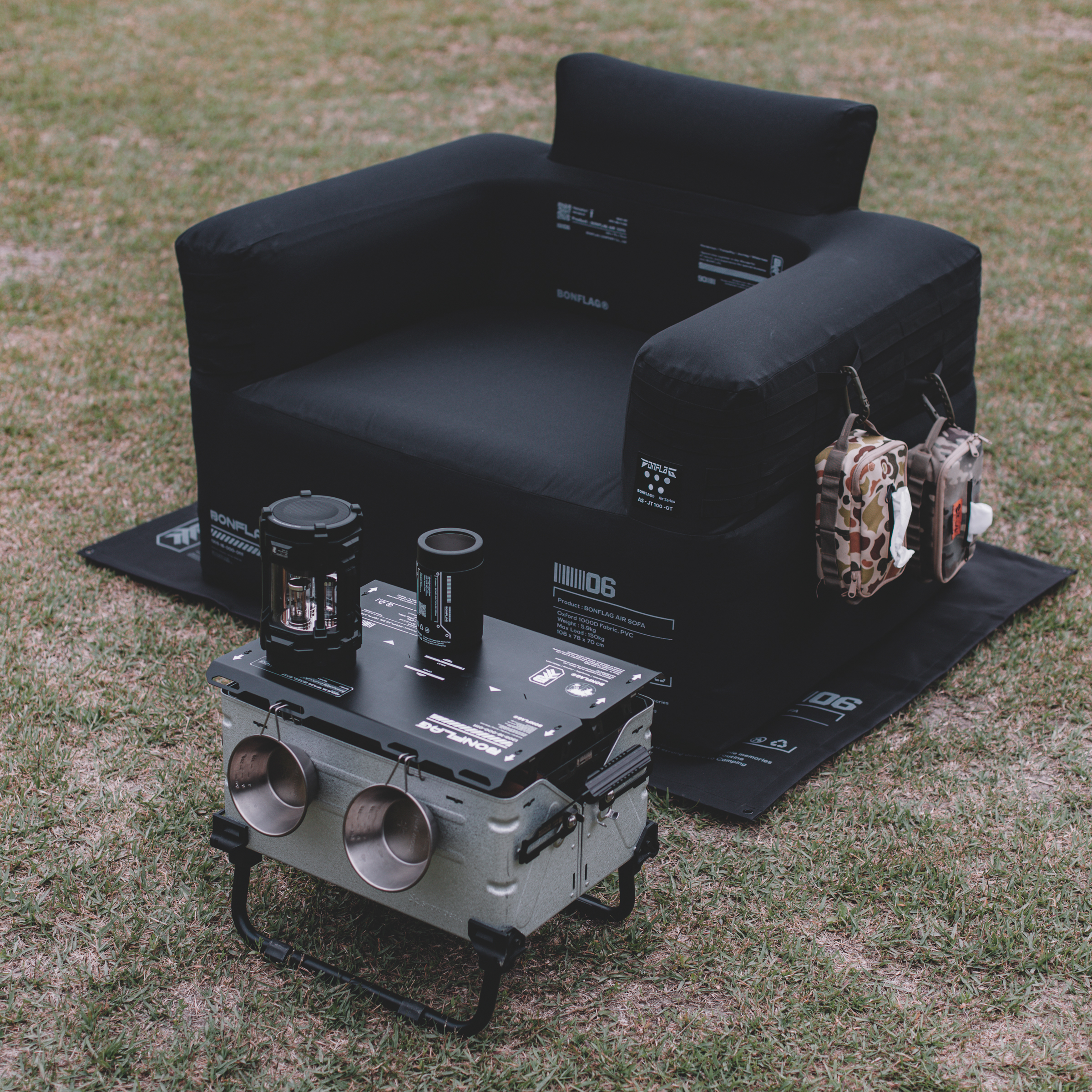 【2/15まで】BONFLAG TACTICAL AIR SOFA 1P Tactical Air Sofa 1p : Camping Gear, Air Sofa, Premium Camping