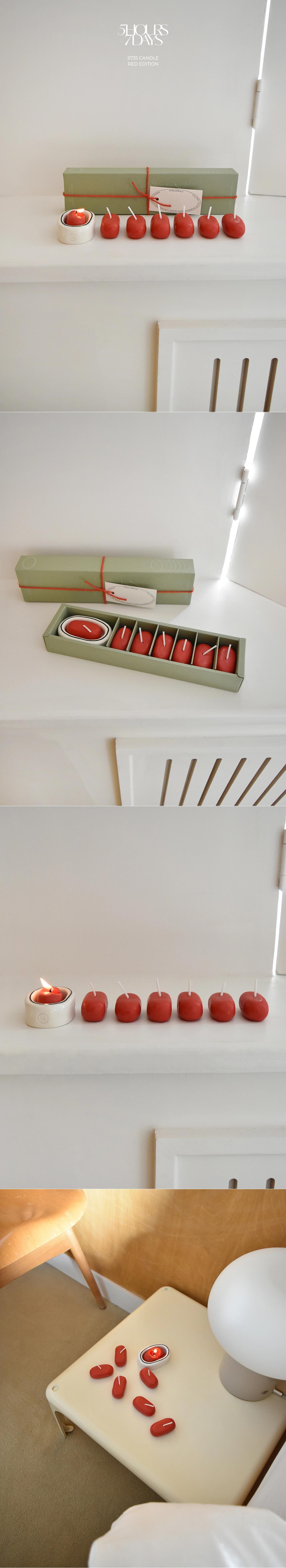 レッドエディション 5735 キャンドル&ホルダーセット - 3種類の香り+