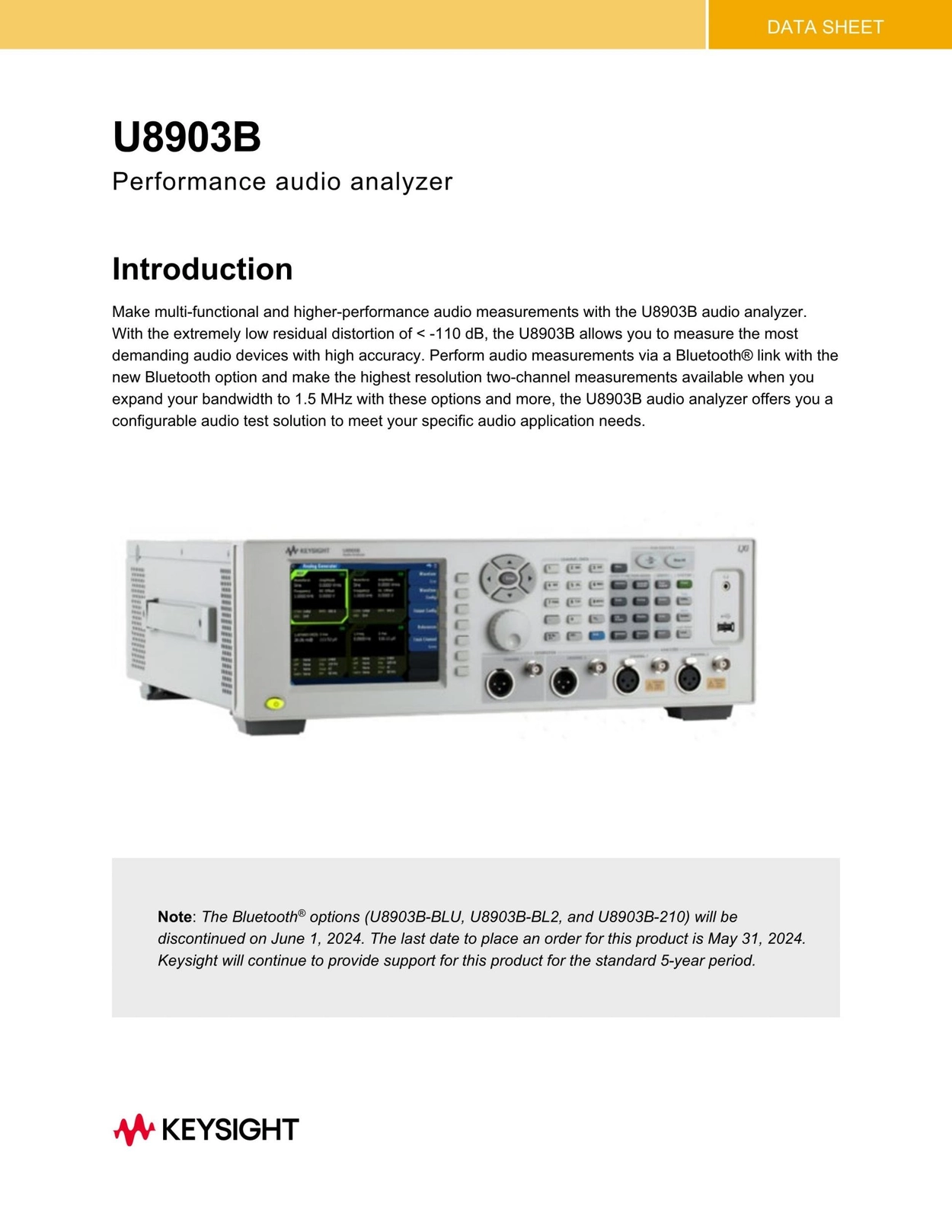키사이트 KEYSIGHT U8903B – 고성능 음성 분석기 (가격문의) : 굿맨시스템