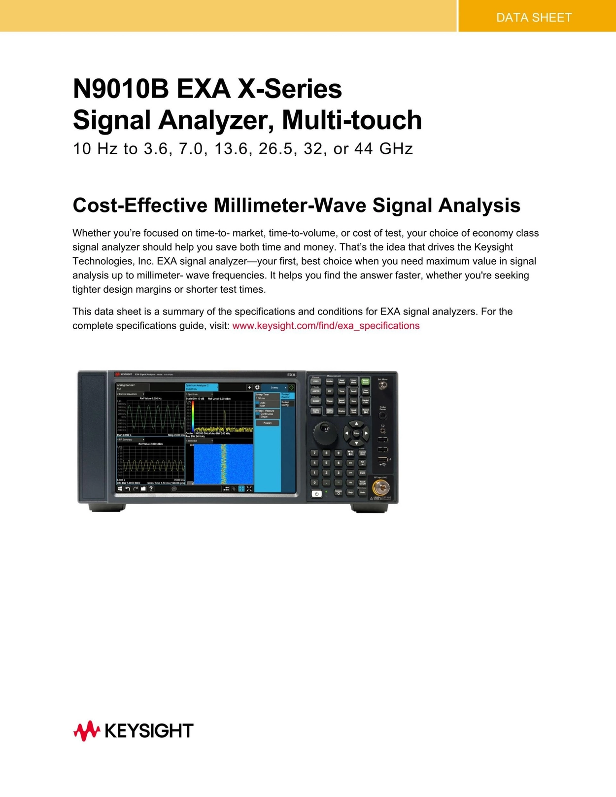 KEYSIGHT 키사이트 N9010B – 굿맨시스템 (가격문의) EXA 신호 분석기, 10 Hz ~ 44 GHz : 굿맨시스템