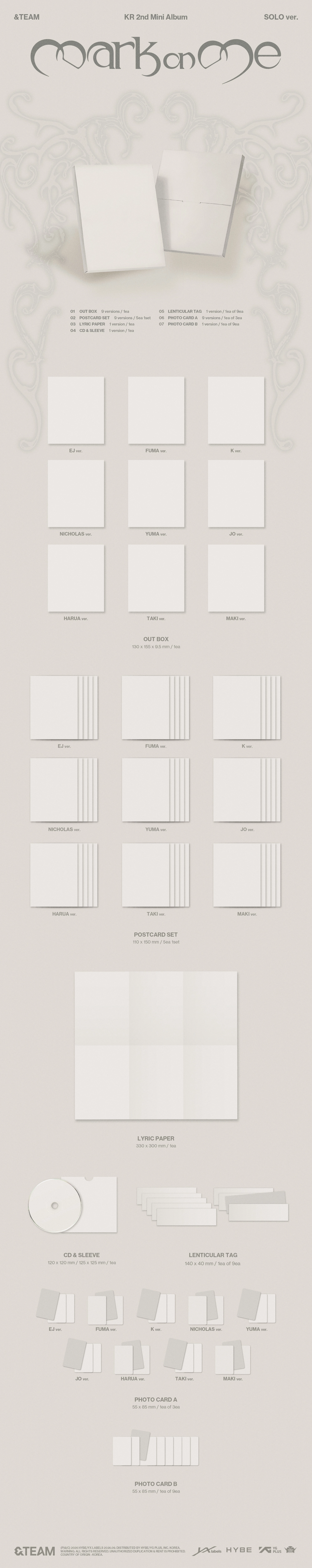 (PRE-ORDER) &TEAM KR - 2nd Mini Album 'Mark on Me' (Mini CD-R ver.)