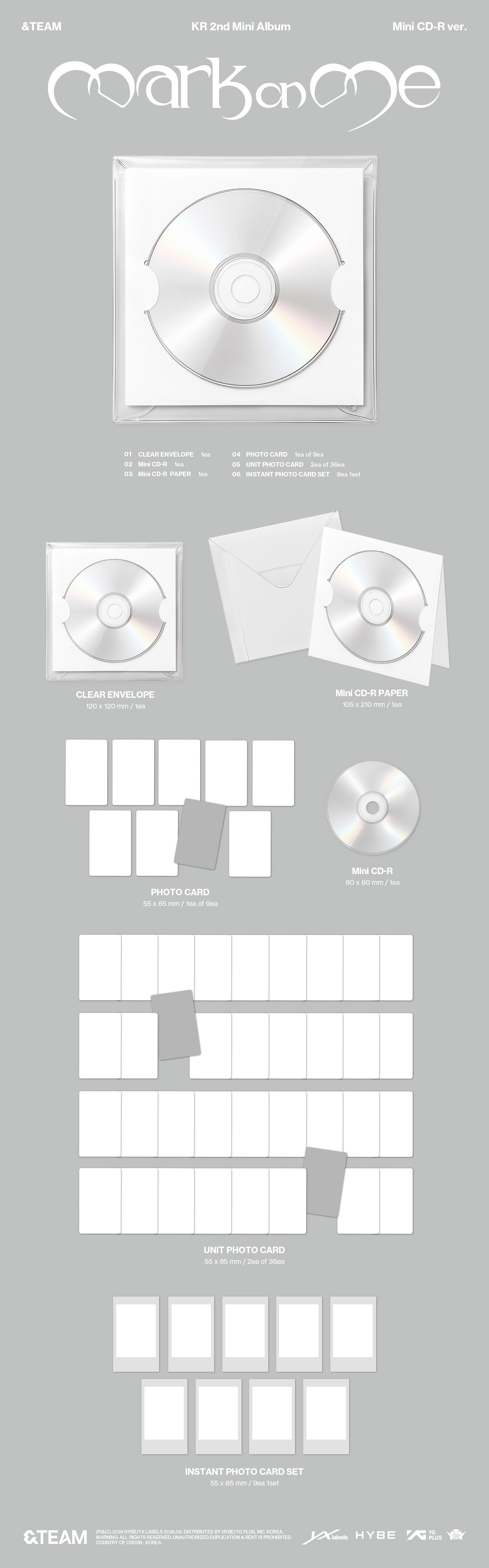 (PRE-ORDER) &TEAM KR - 2nd Mini Album 'Mark on Me' (Mini CD-R ver.)
