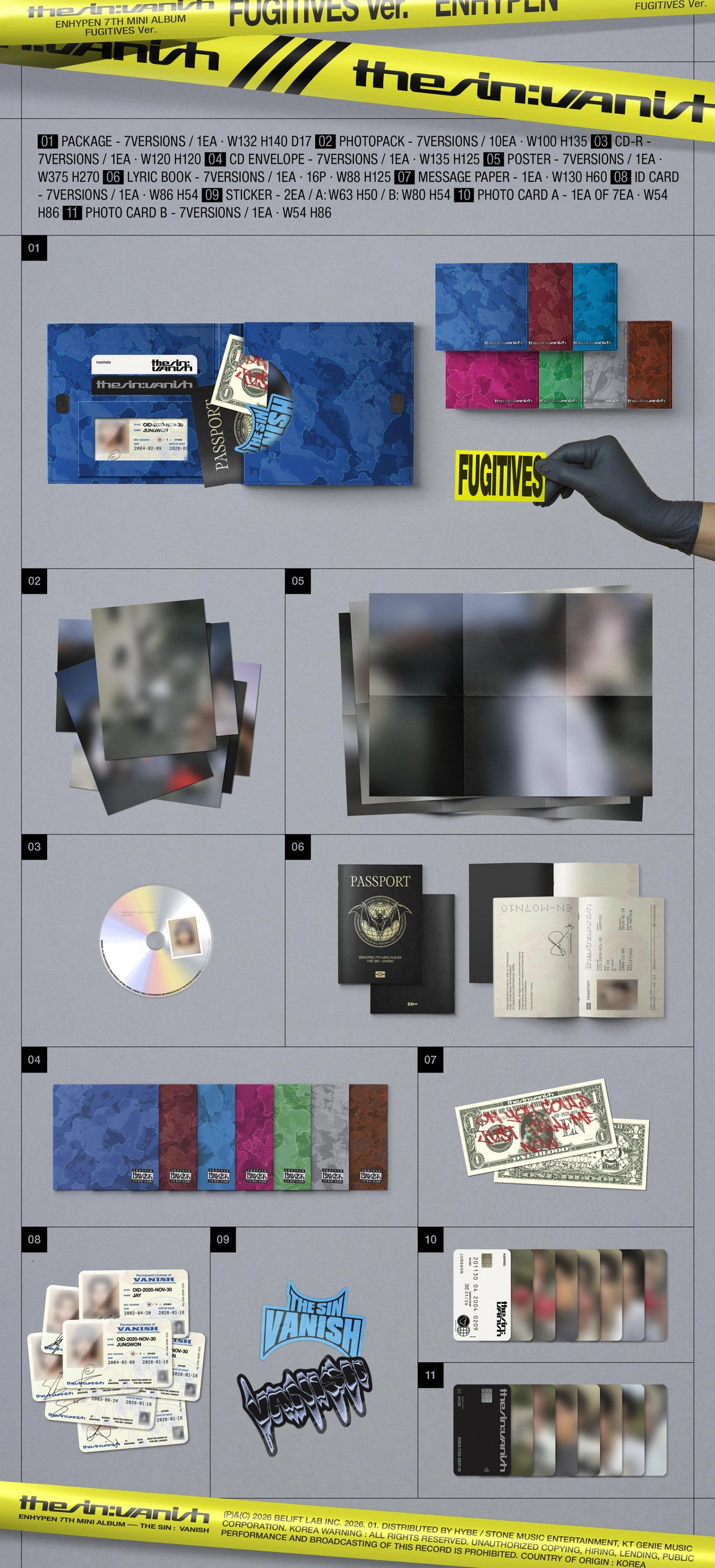ENHYPEN - 7th Mini Album THE SIN : VANISH (FUGITIVES Ver.) – Byeol