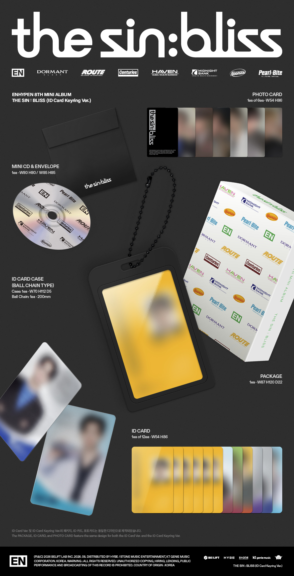 (PRE-ORDER) ENHYPEN - THE SIN : BLISS (ID Card Keyring Ver.)