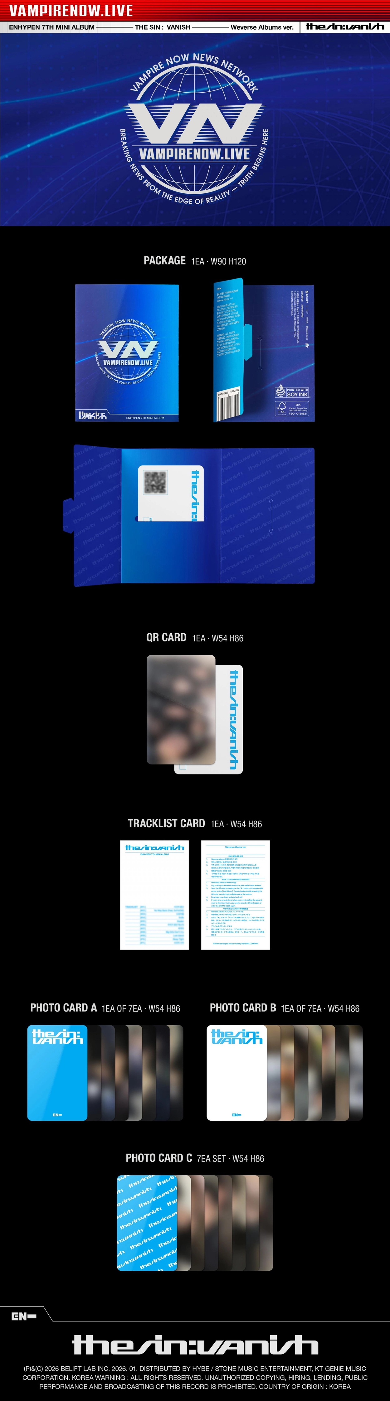 ENHYPEN - 7th Mini Album THE SIN : VANISH (Weverse Albums ver