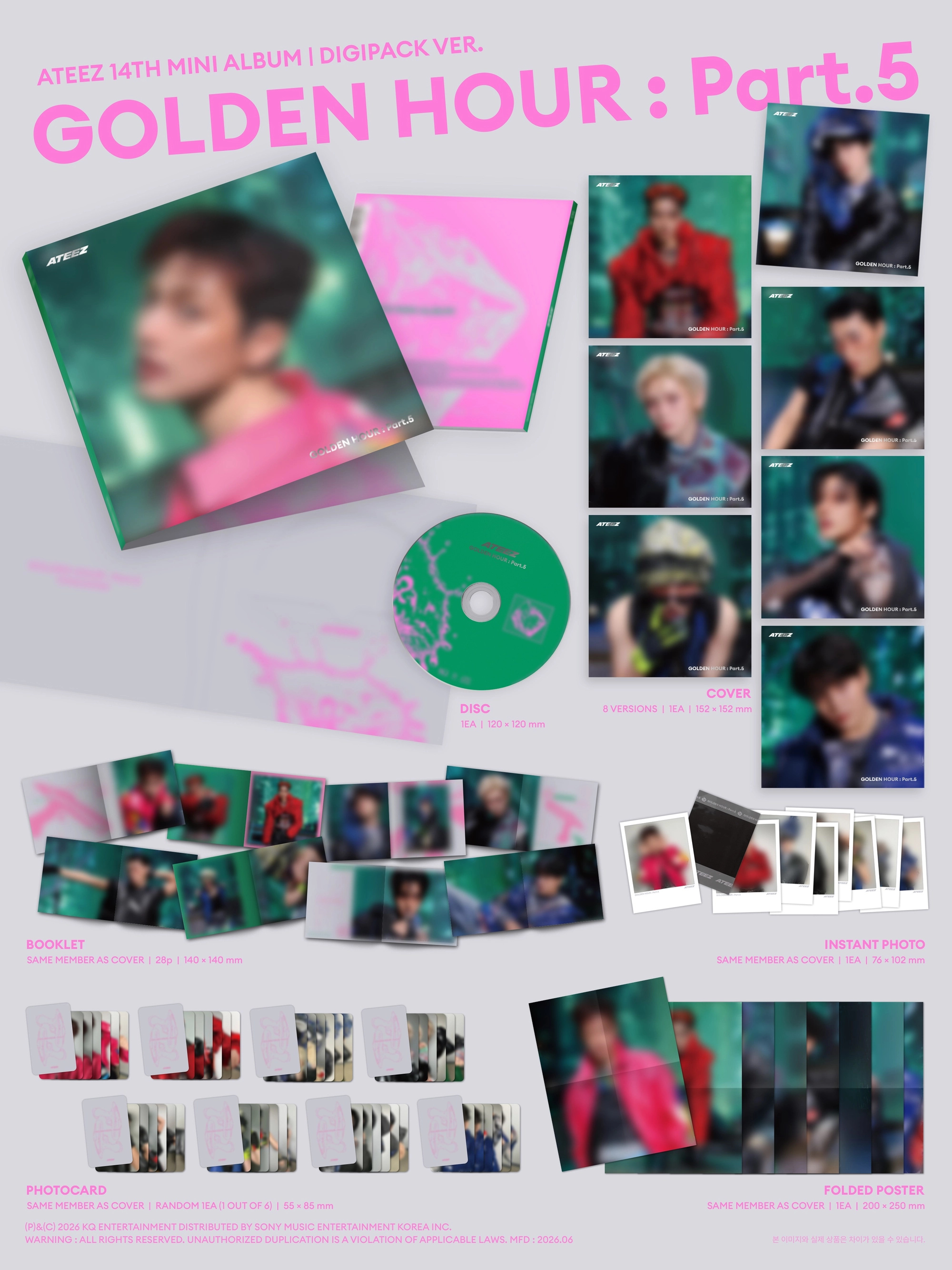 (PRE-ORDER) ATEEZ - 14th Mini Album [GOLDEN HOUR : Part.5] (DIGIPACK VER.)