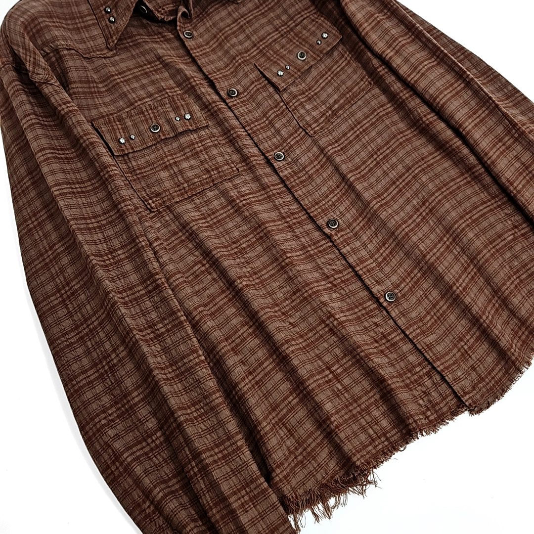 シャツ [GAKIHARA] KARIYA VINTAGE CHECK SHIRTS Kariya western vintage cut check shirts (red brown