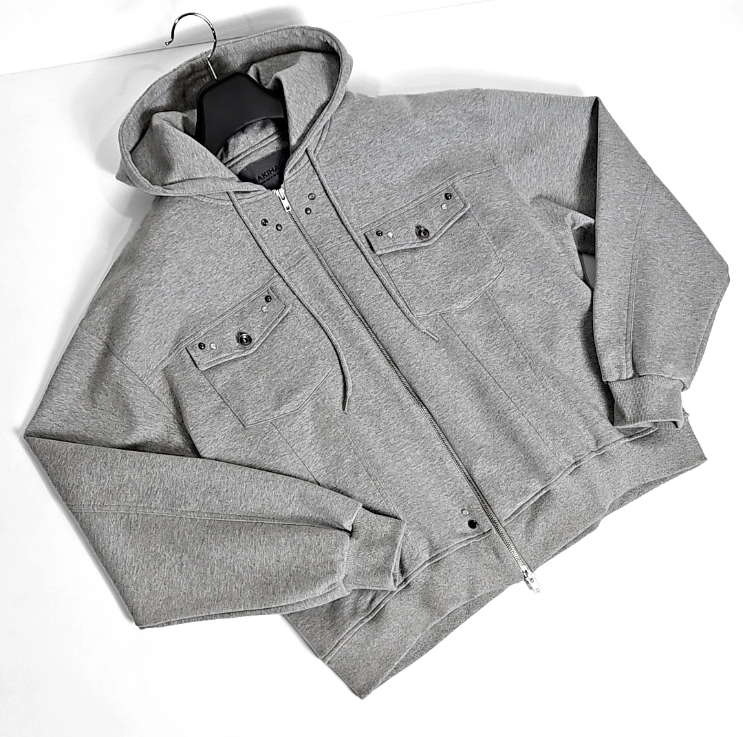 Seika western trucker hoodie zipup (gray) : GAKIHARA 가키하라