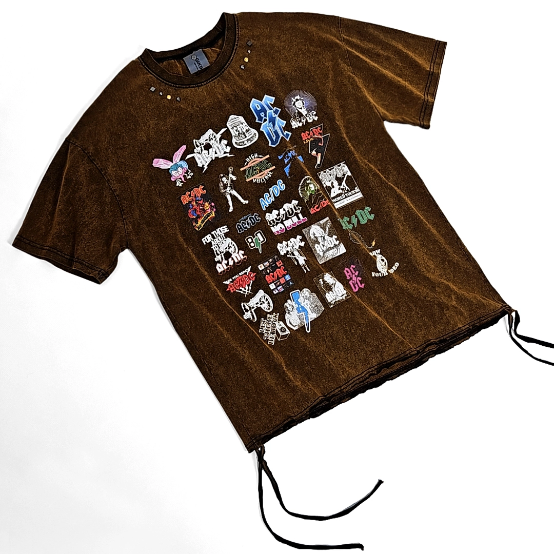 Tシャツ・カットソー [GAKIHARA] ACDC VISION2 TSHIRTS ACDC VISION2 western rivet tshirts (brown) : GAKIHARA 가키하라