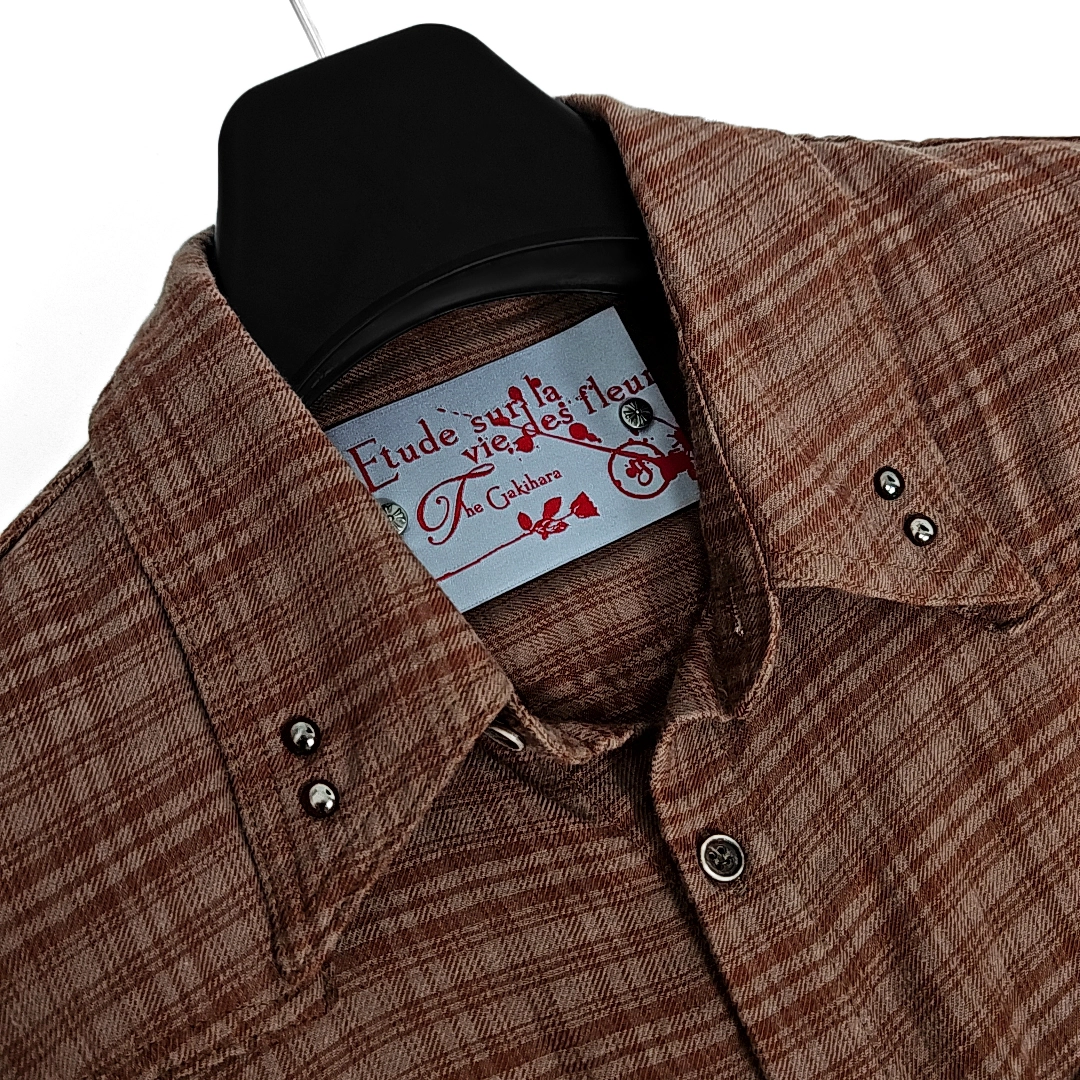 シャツ [GAKIHARA] KARIYA VINTAGE CHECK SHIRTS Kariya western vintage cut check shirts (red brown