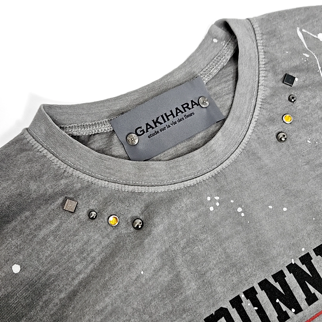 Tシャツ・カットソー [GAKIHARA] THE BUNNYMEN PAINTING TSHIRTS The bunnymen poster punk painting tshirts (gray) : GAKIHARA