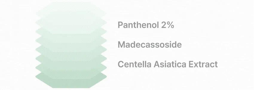 Panthenol 2%, Madecassoside, Centella asiatica extract
