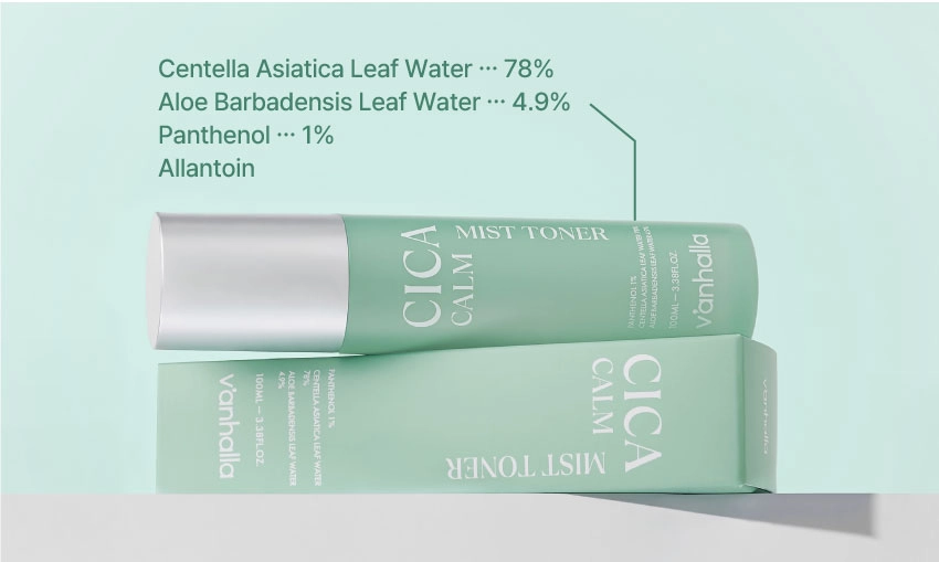 Centella asiatica leaf water, Aloe Barbadensis Leaf Water, Panthenol, Allantoin