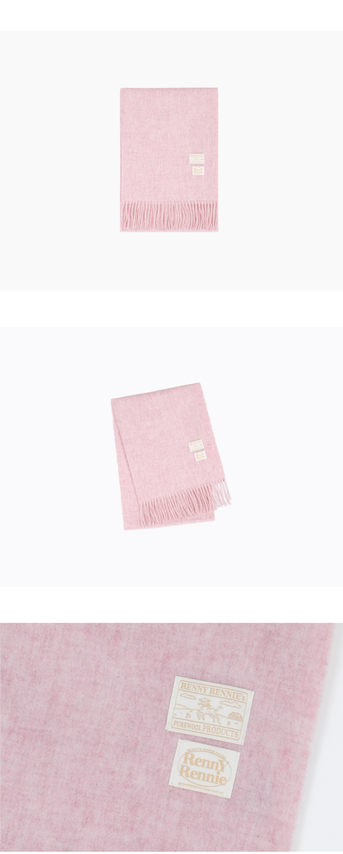 PREMIUM PURE WOOL 100 MUFFLER [ SOAP PINK ] - 프리미엄 울