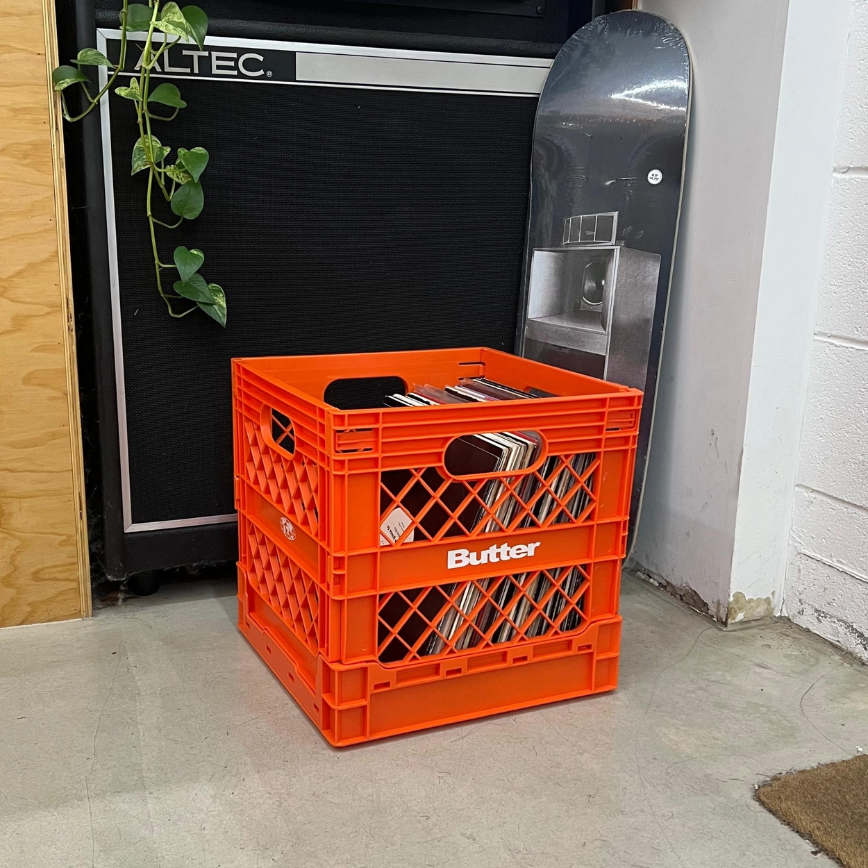 Butter Goods] Collapsable Record Crate - Orange : SOUNDS GOOD STORE