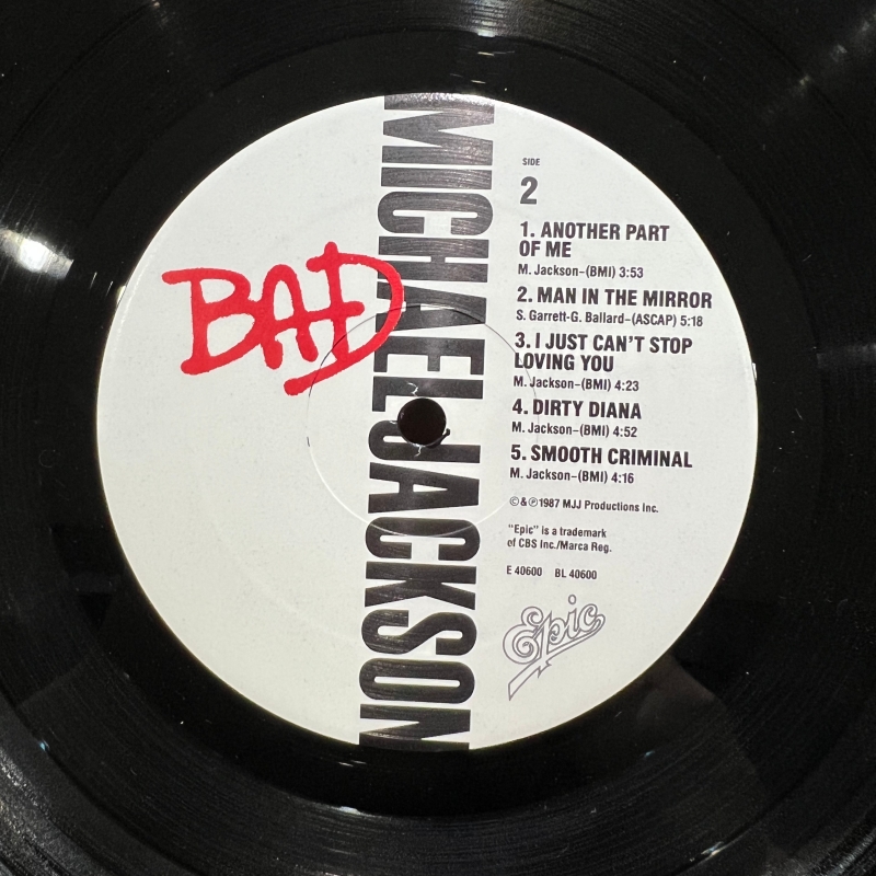 Michael Jackson – Bad (1987 / US 1st / Gatefold, Inner Sleeve