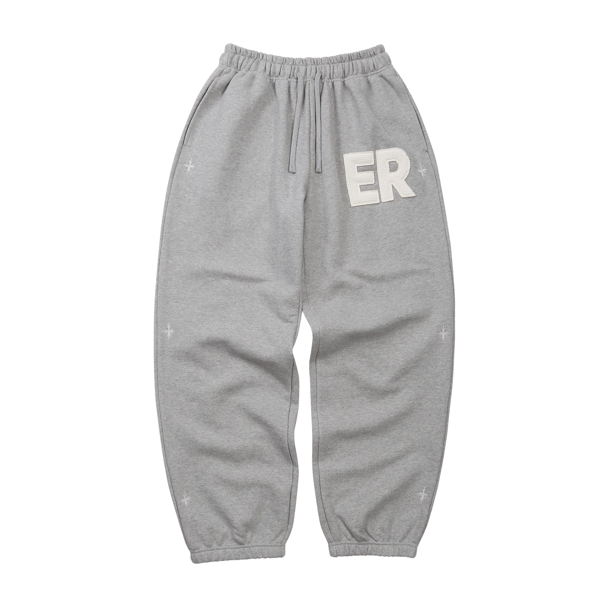 ER waffle applique long sweat pants (Melange)