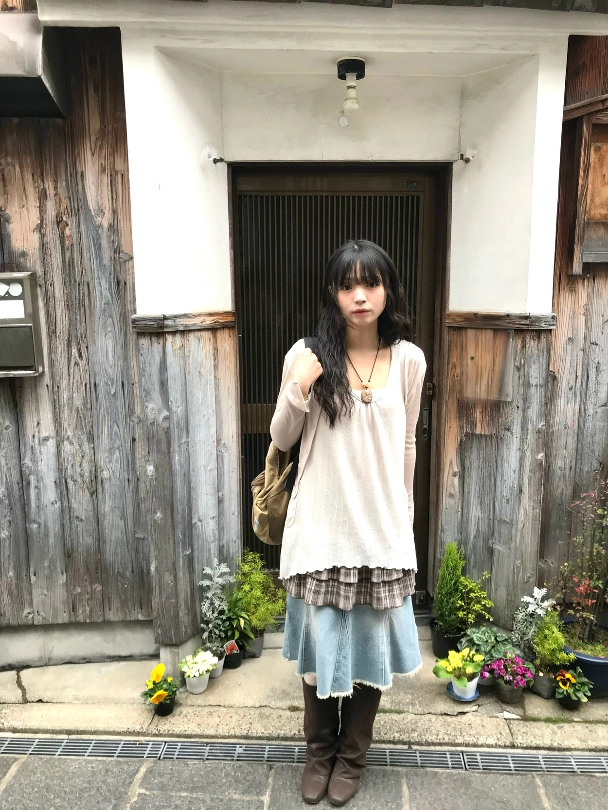 muguet sheer check mini op ブラック　nami muguet（ミュゲ）の「sheer check mini one piece（ワンピース