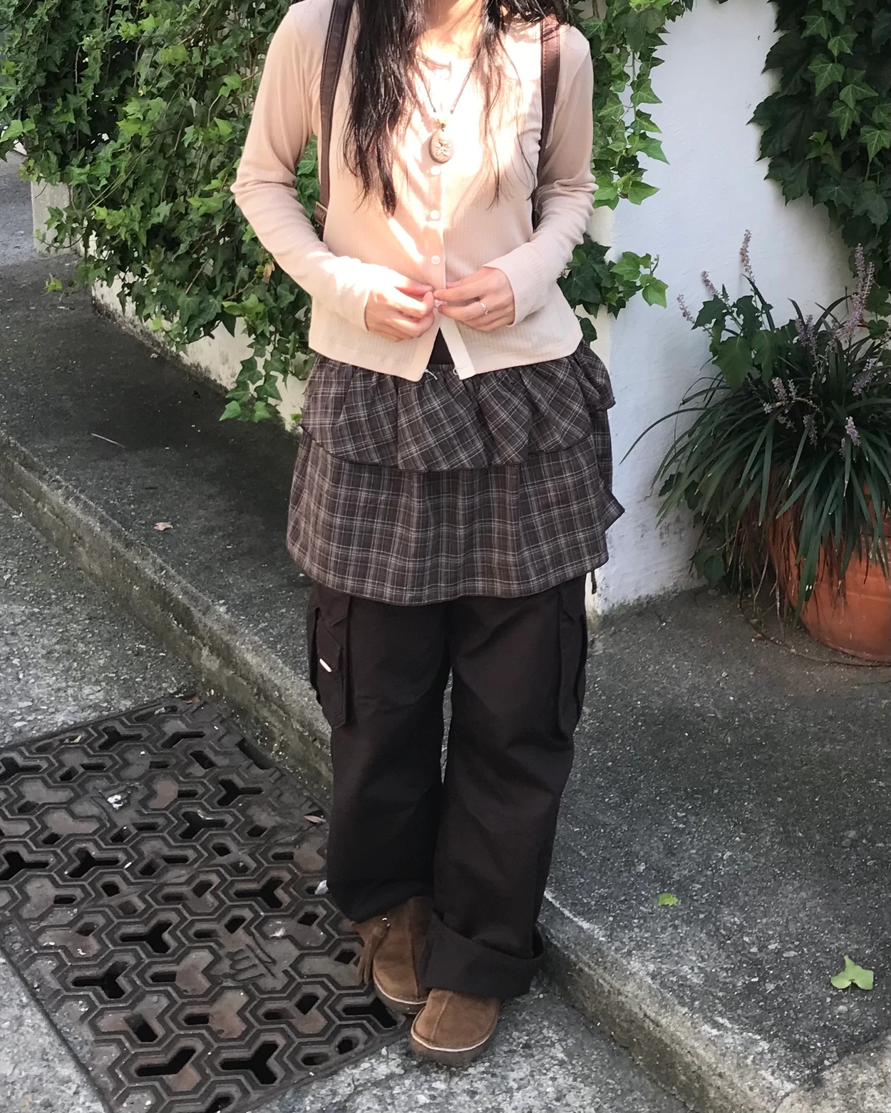 『archivio』(38) クラシカルネイビー レイヤードスカート レイヤードチェックラップスカート | ファッション通販サイト NUGU