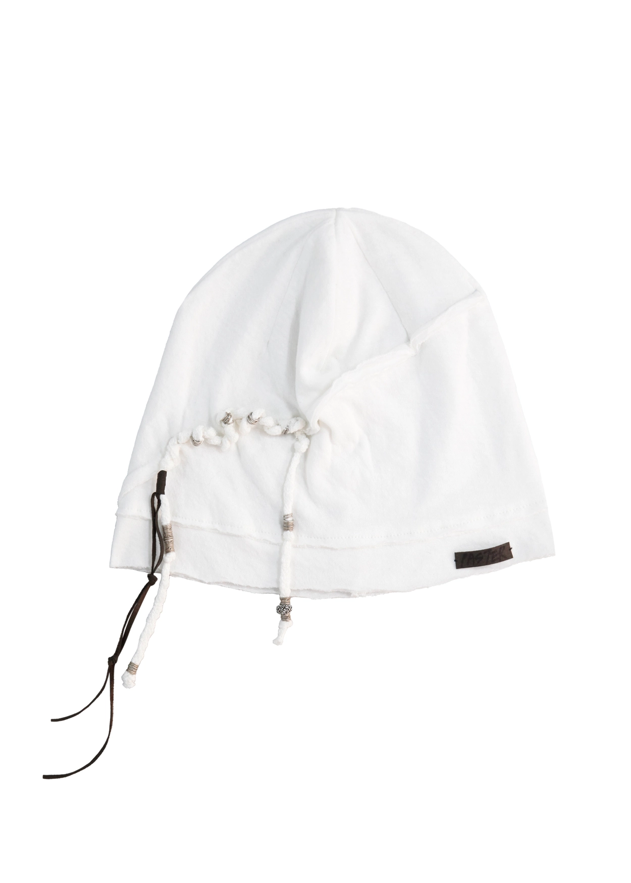 paster studio ビーニー ホワイト Handmade] Stitch Raw Beanie, White : PASTER