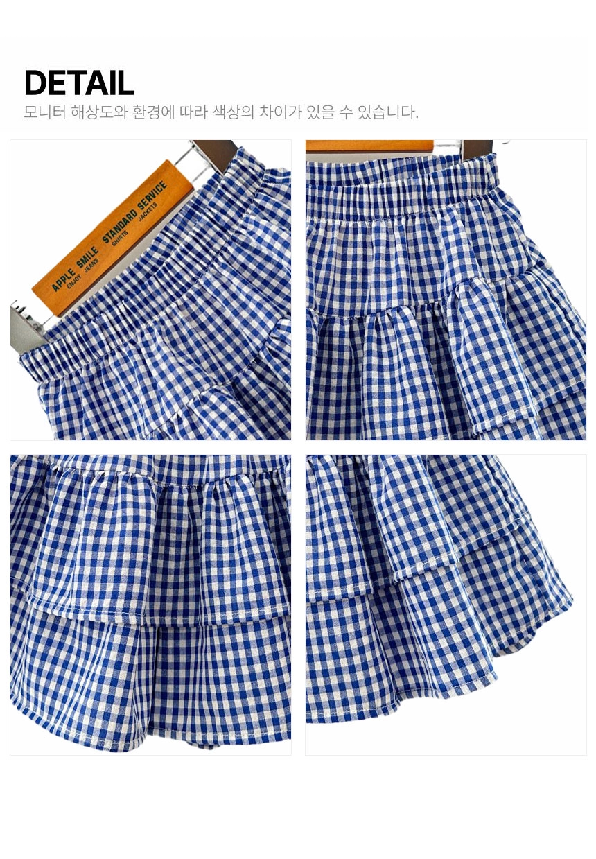 Apple Smile Tiered Shorts Blue