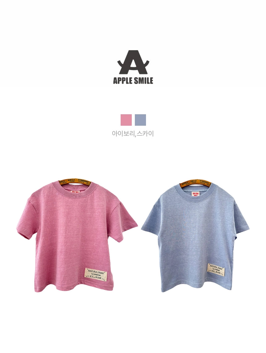 Apple Smile Natural T-shirt Pink
