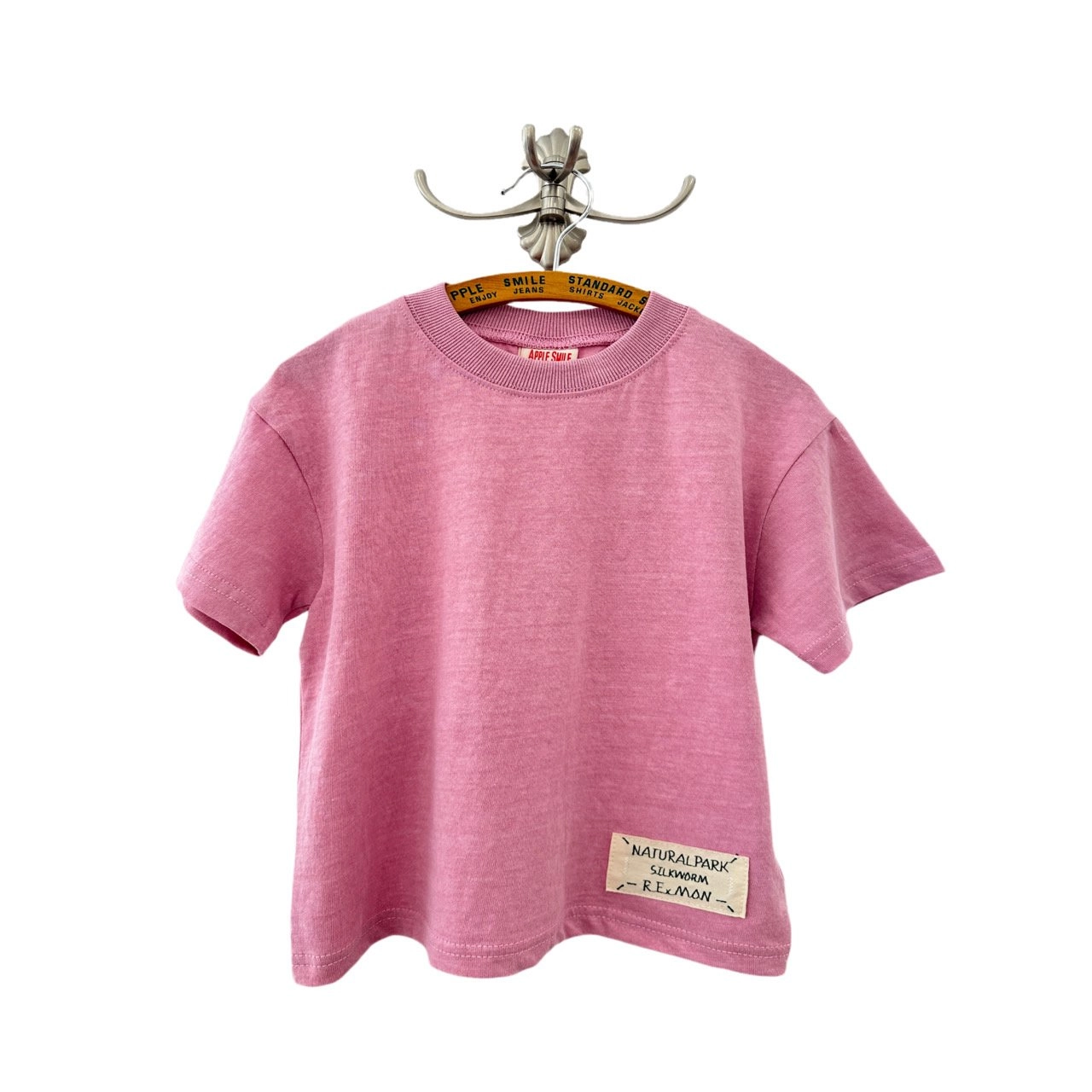 Apple Smile Natural T-shirt Pink