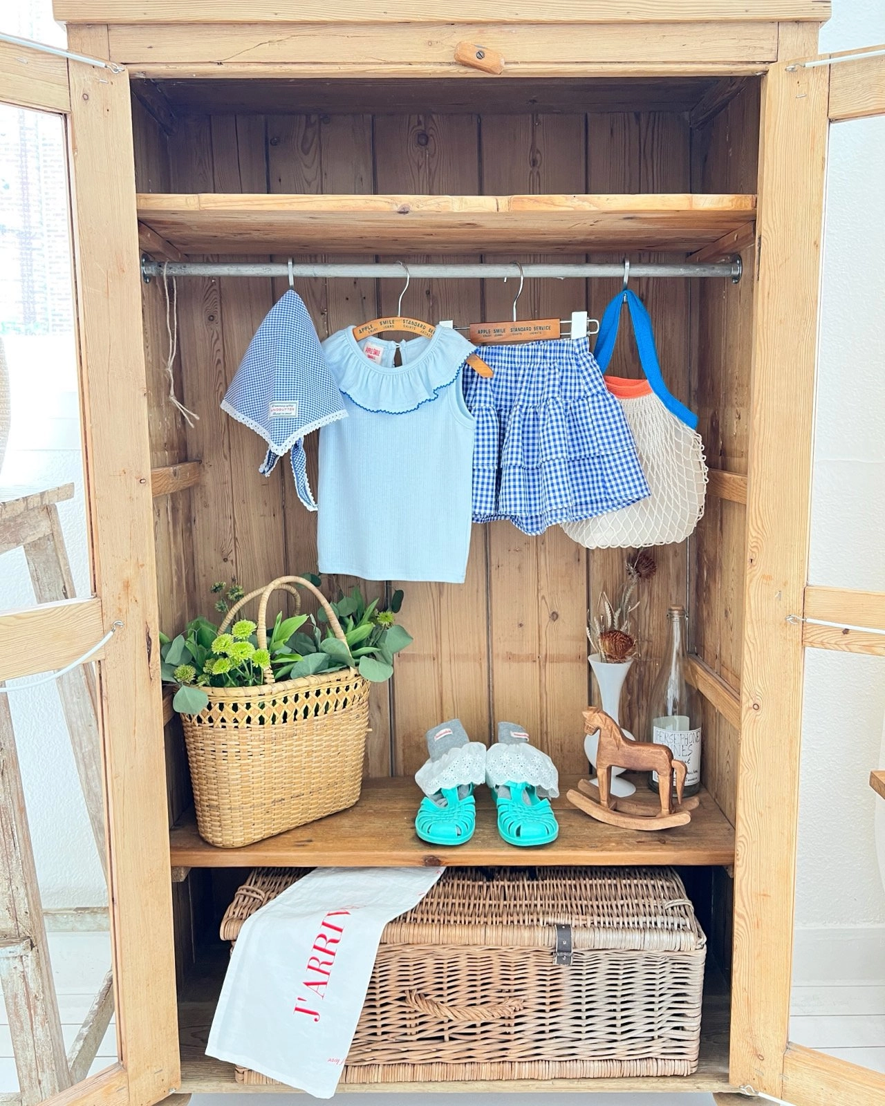 Apple Smile Tiered Shorts Blue