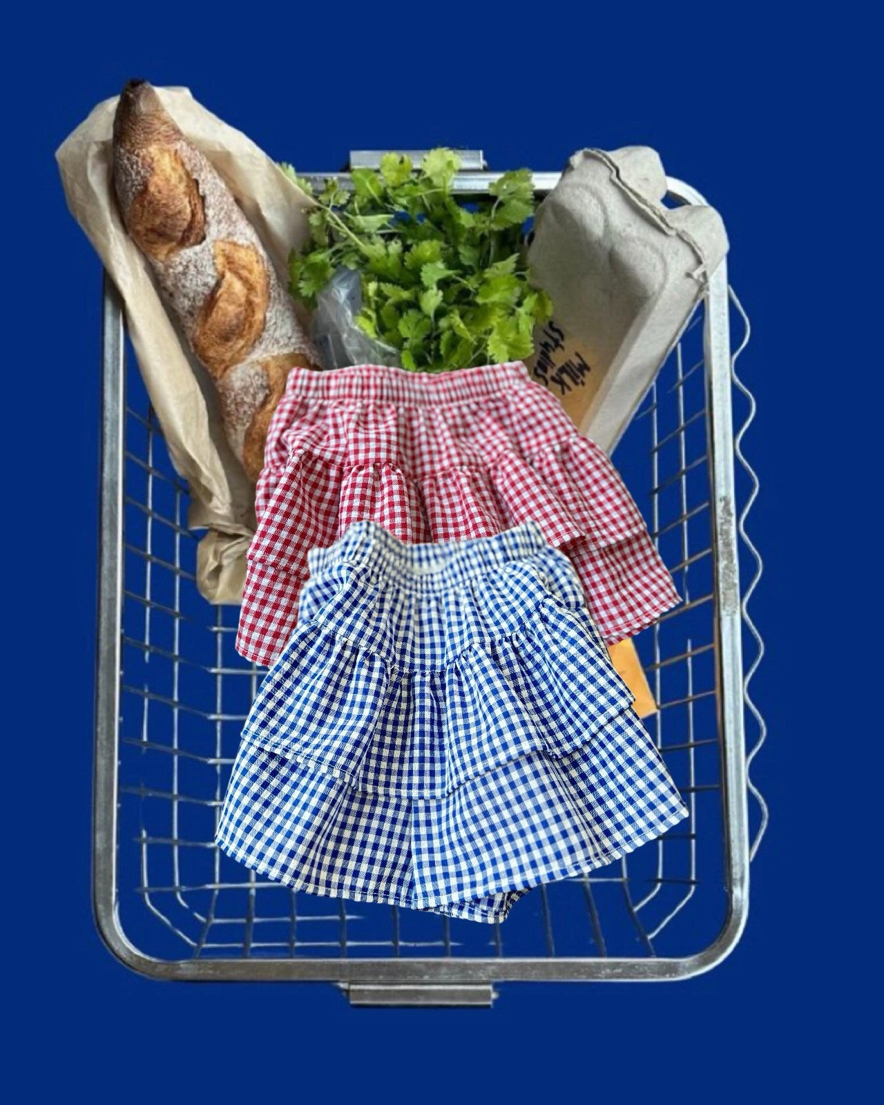 Apple Smile Tiered Shorts Blue
