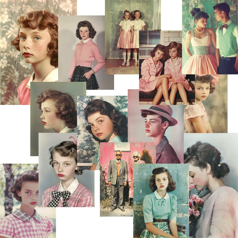 ヴィンテージ人物フォトステッカー（14種類） : チャチャノート店