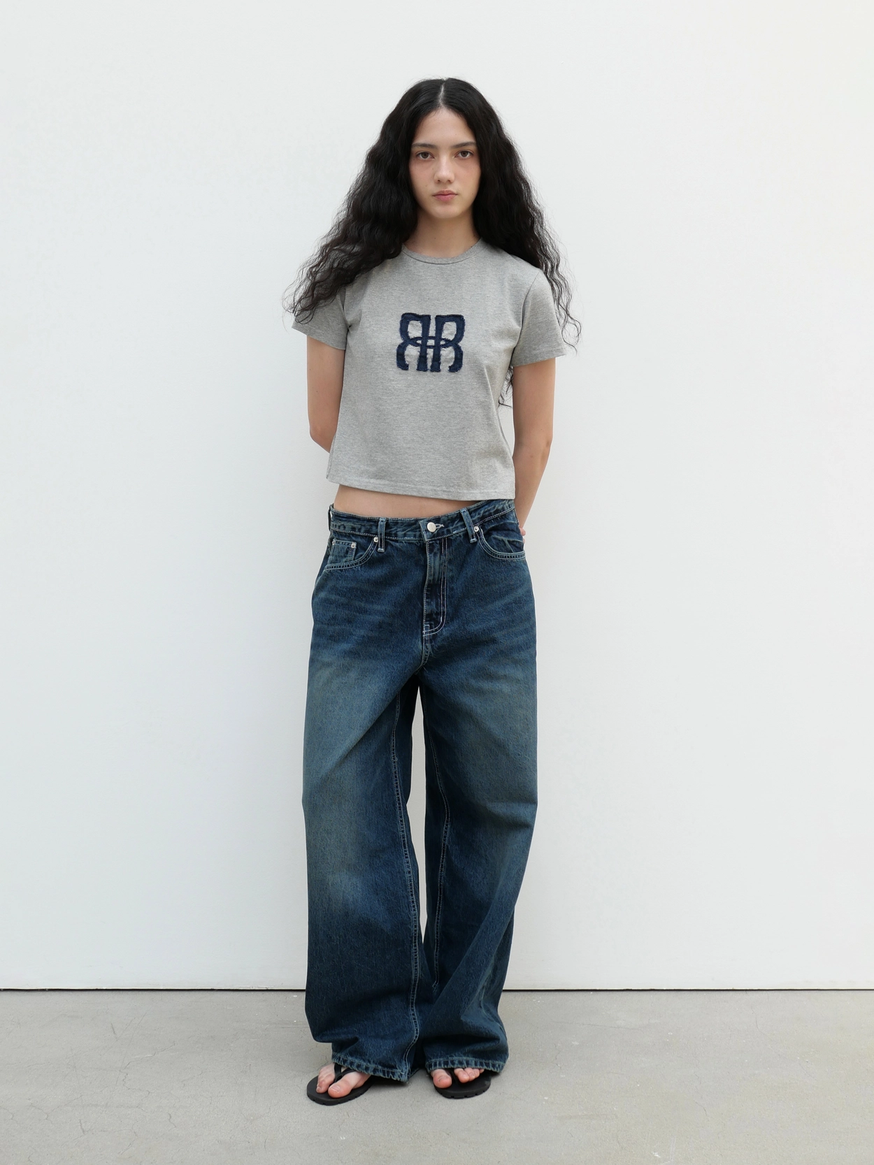 ★24-25FW新作★ROCKCAKE★Square Logo Denim Top MUSINSA | ROCKCAKE Square Logo Denim Top - Gray