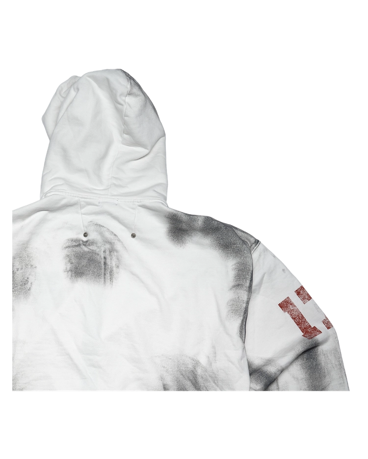 DIRTY FALLING ANGEL ZIP-UP HOODIE - DIRTY WHITE : PACOSPLY