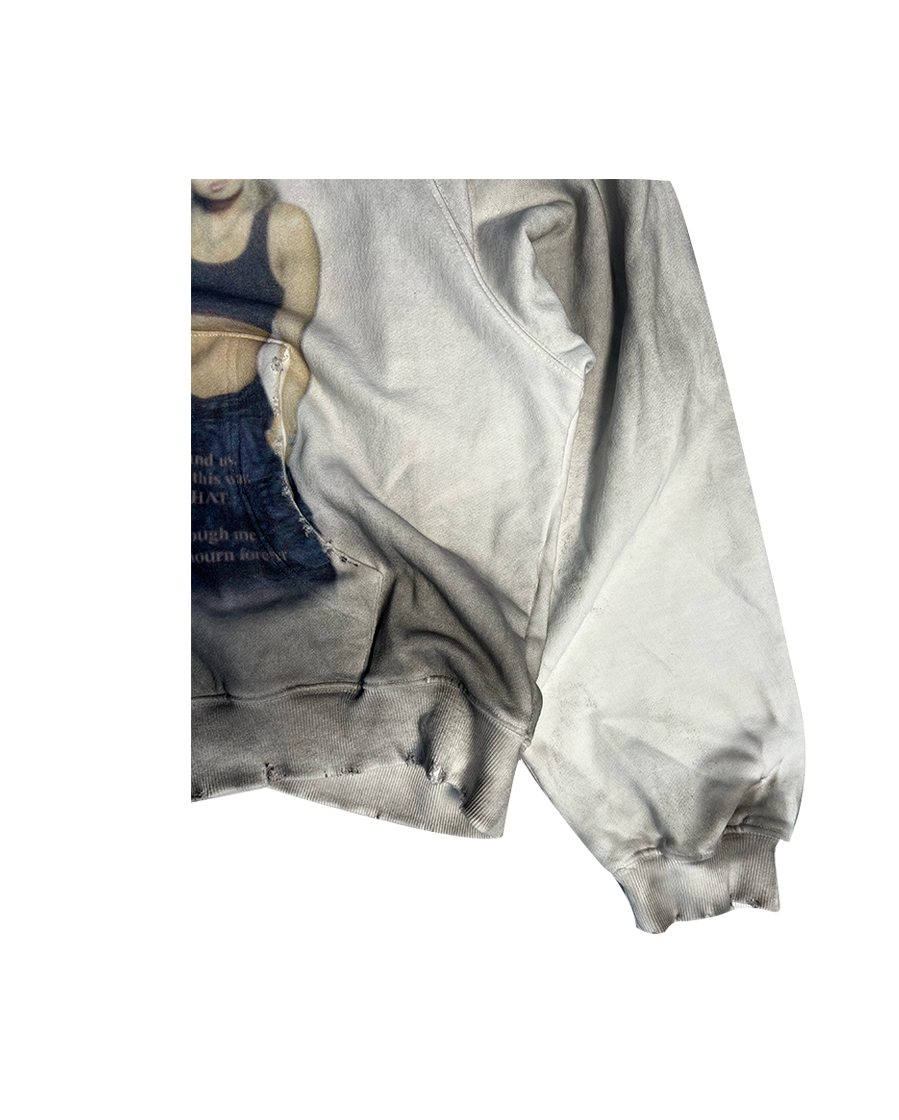 DOLLY DIRTY ZIP UP HOODIE - DIRTY WHITE : PACOSPLY