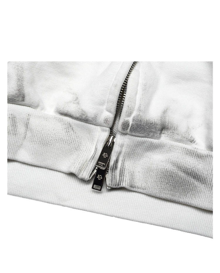 DIRTY FALLING ANGEL ZIP-UP HOODIE - DIRTY WHITE : PACOSPLY