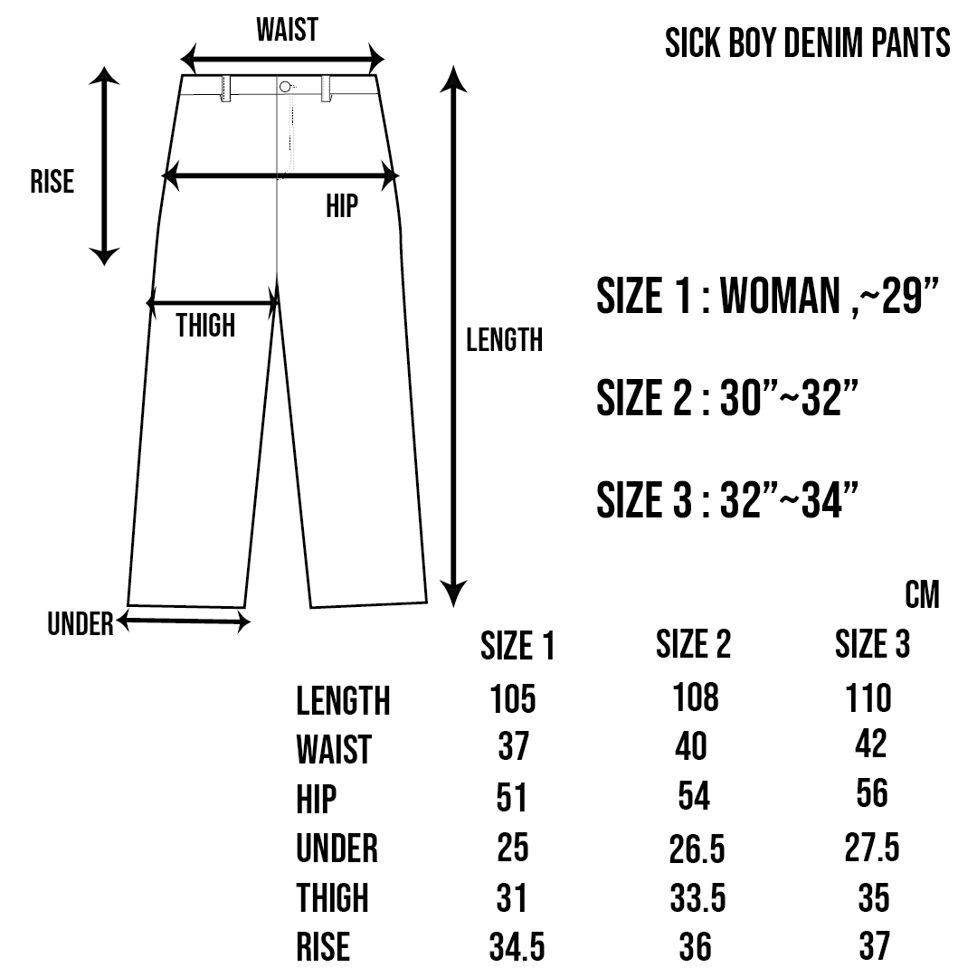 SICK BOY DENIM PANTS - NAVY : PACOSPLY