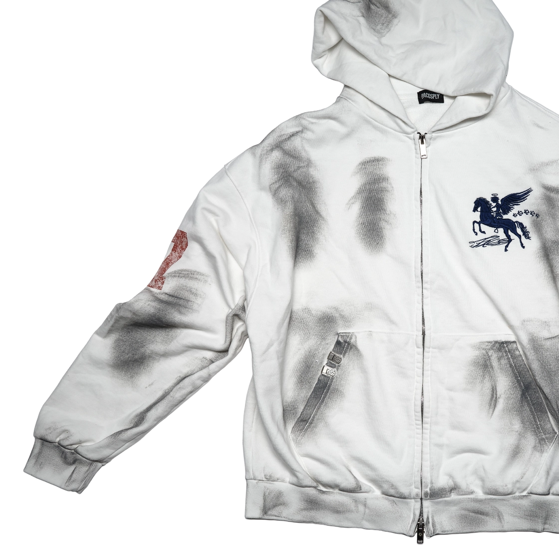 トップス PACO SPLY DIRTY FALLING ANGEL HOODIE DIRTY FALLING ANGEL ZIP-UP HOODIE - DIRTY WHITE : PACOSPLY