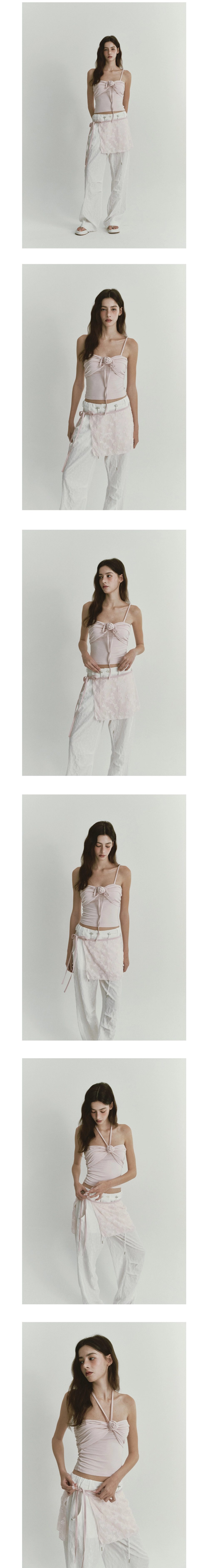 FLOWER LAYERED SKIRT (PINK) : 아수라 (ASURA) FLOWER LAYERED SKIRT (PINK) : 아수라 (ASURA)