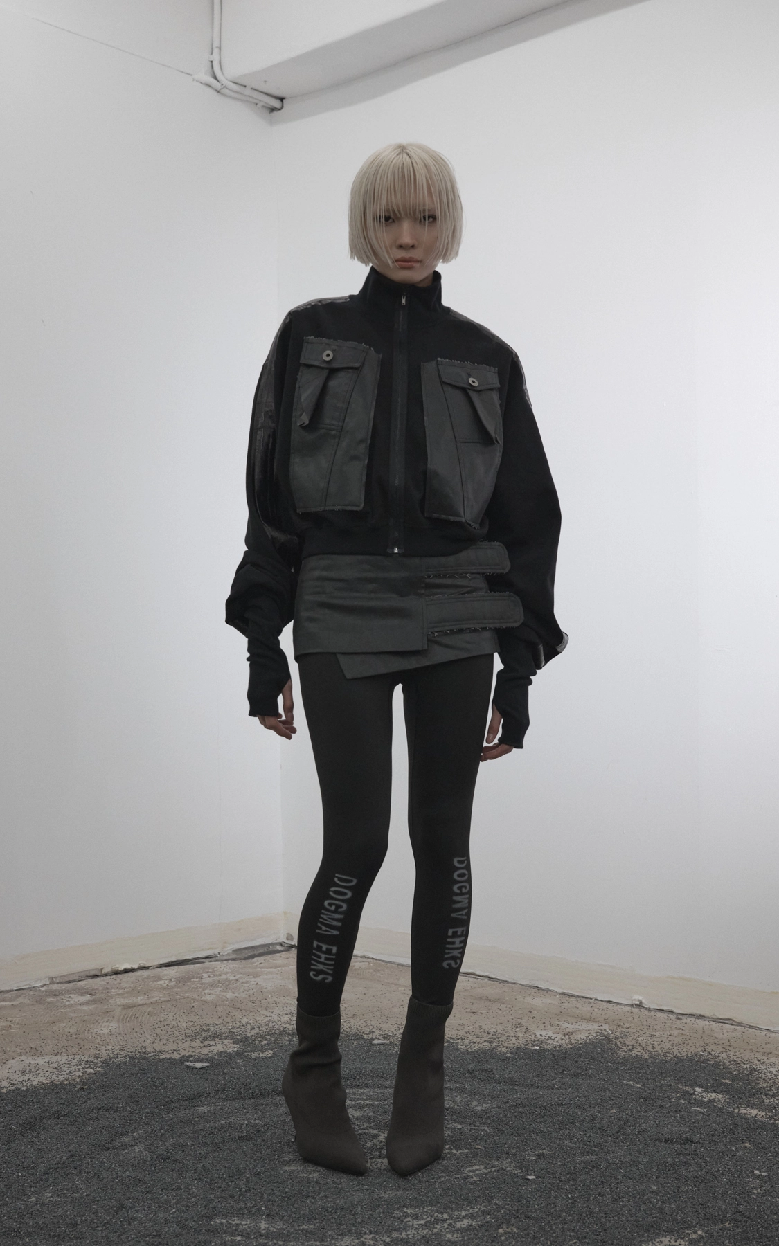 FW COATED WRAP SKIRT BLACK : DOGMA EHKS