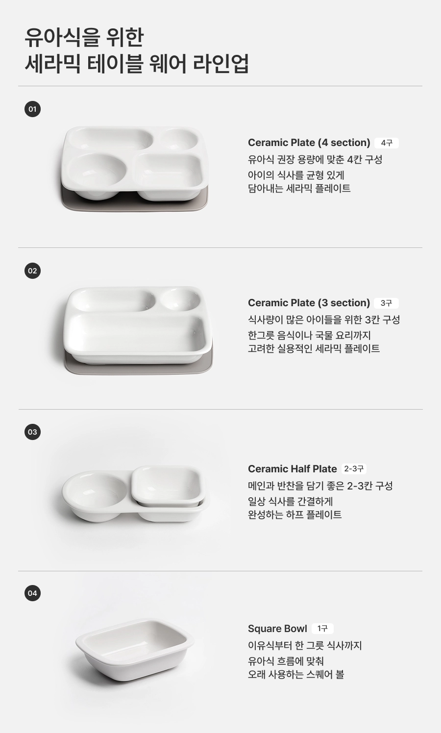 Ceramic Plate 3 Section