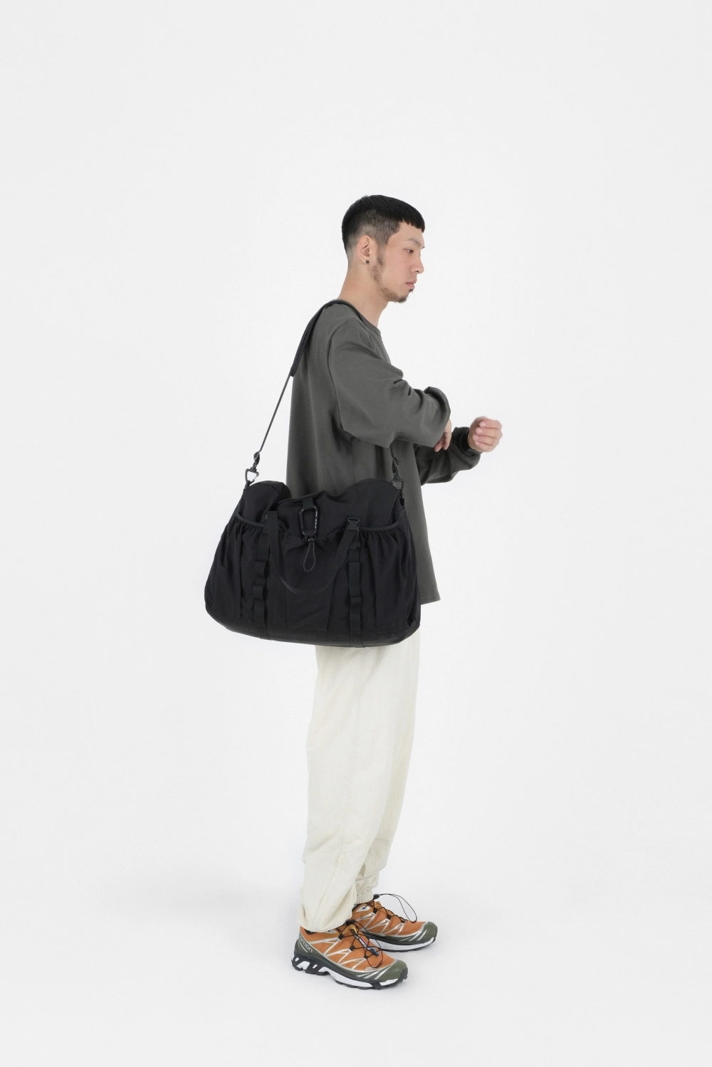 mmo boston bag 095 / nylon twill black : エメモガーデン