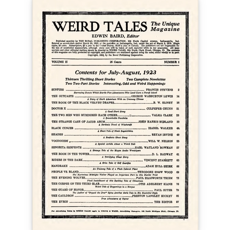ウィアード・テイルズ - Weird Tales Magazine (1923-07) : 知識の宝島