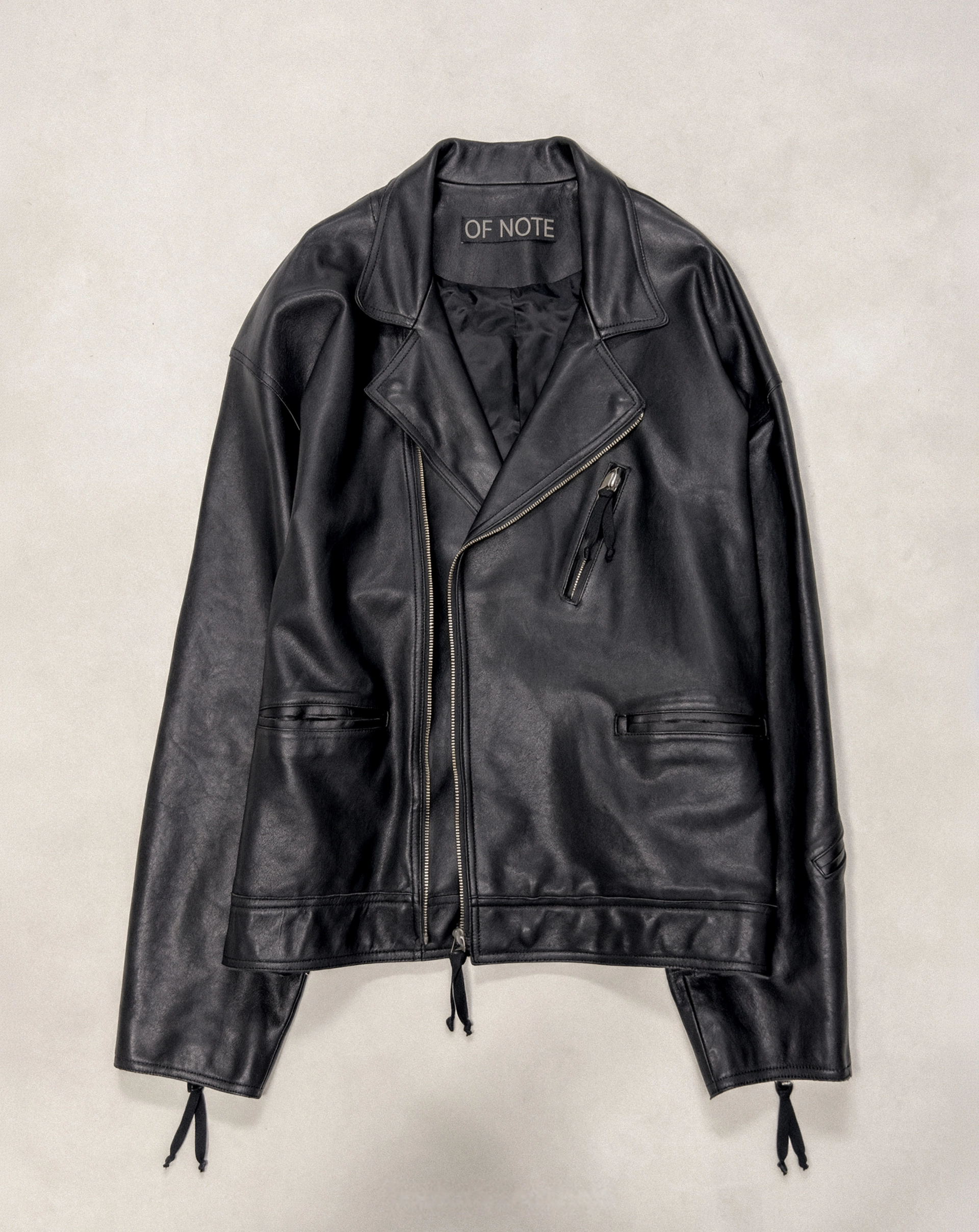 水洗拼接真皮夹克 / Washing Combi Leather Jacket