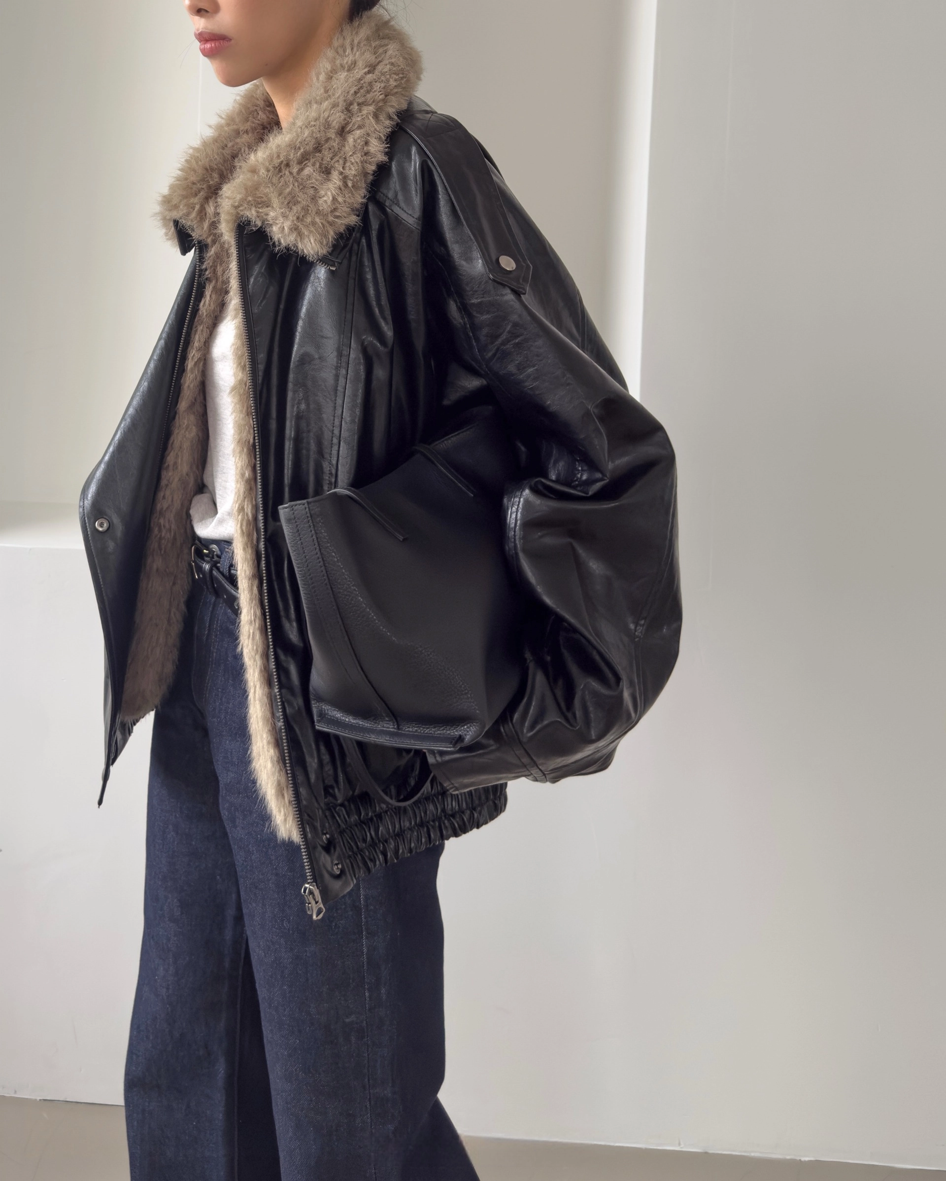 毛领复古夹克 / Fur Collar Blouson Jacket
