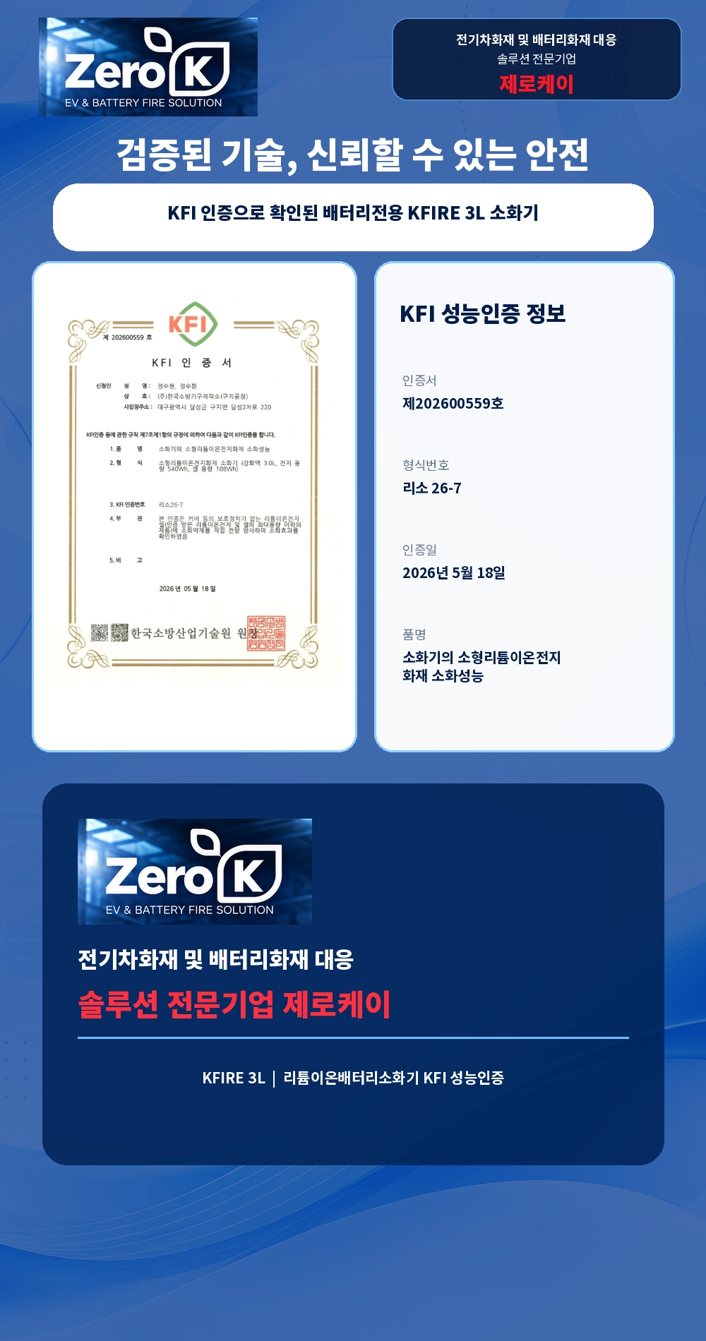 리튬이온배터리 보조배터리 소화기 3L 소형리튬이온전지 화재전용 친환경인증 A급 B급 K급 한국소방기구제작소 ABK 영하40도에서도 얼지않는 초냉각소화약제