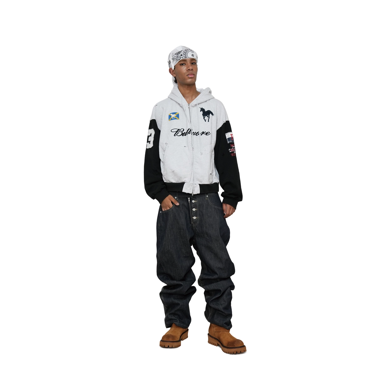 BUTTIVORE ZIP HOODIE - WHITE MELANGE : protocol-index