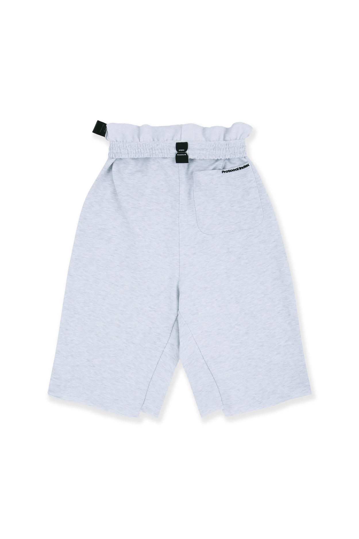 FOLDED WAIST JORTS - WHITE MELANGE : protocol-index
