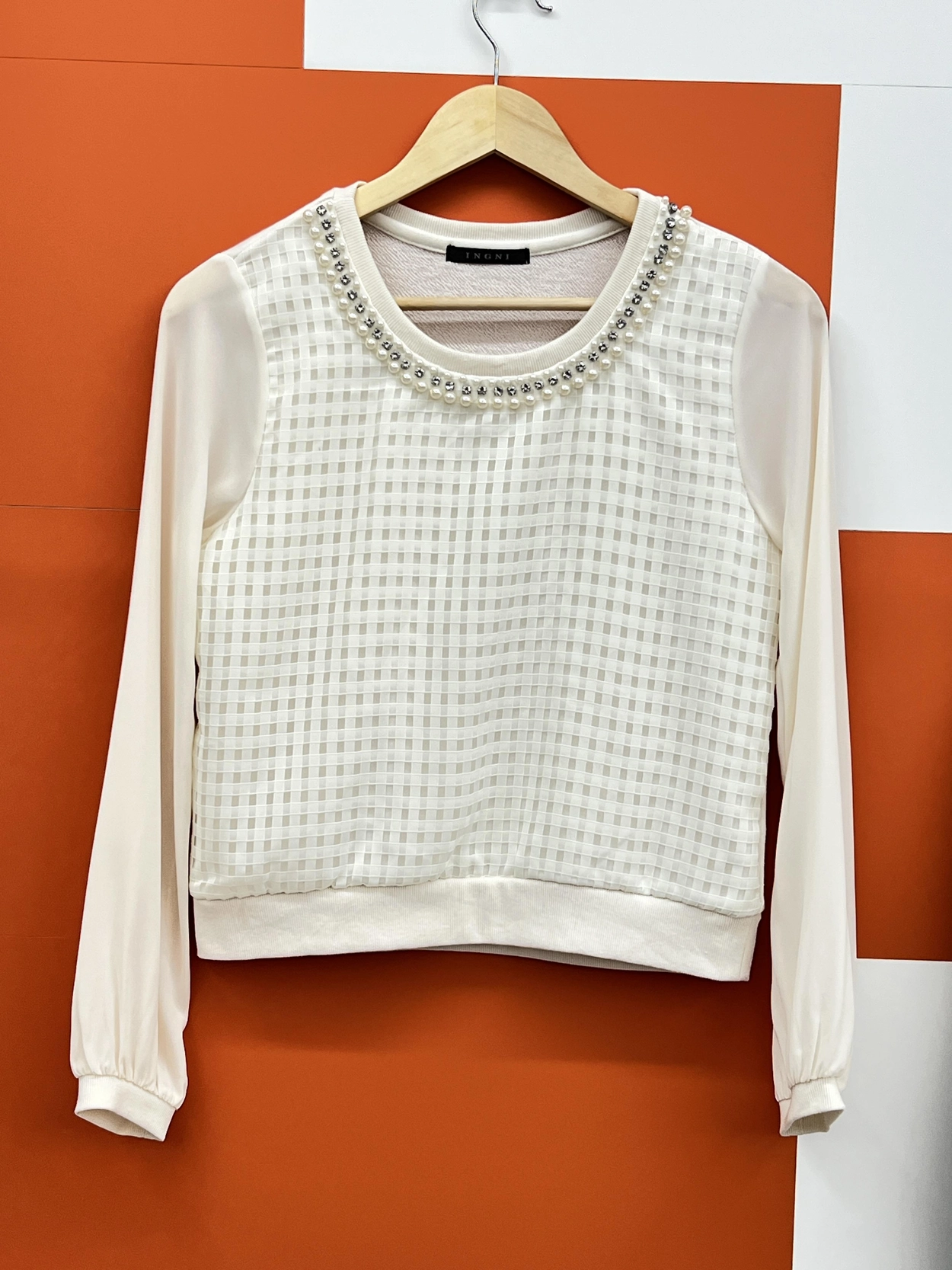 버디즈 빈티지 INGNI 잉그 폴리에스터 혼방 블라우스 M