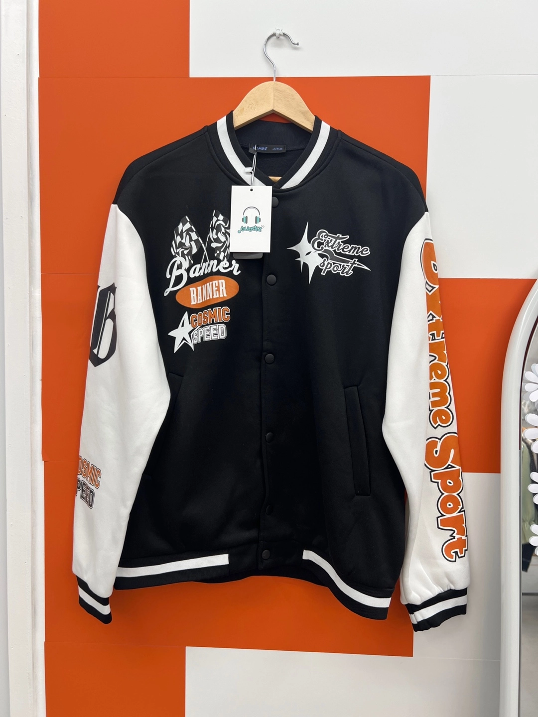 버디즈 빈티지 ROMWE 롬위 바시티 자켓 S (새상품)